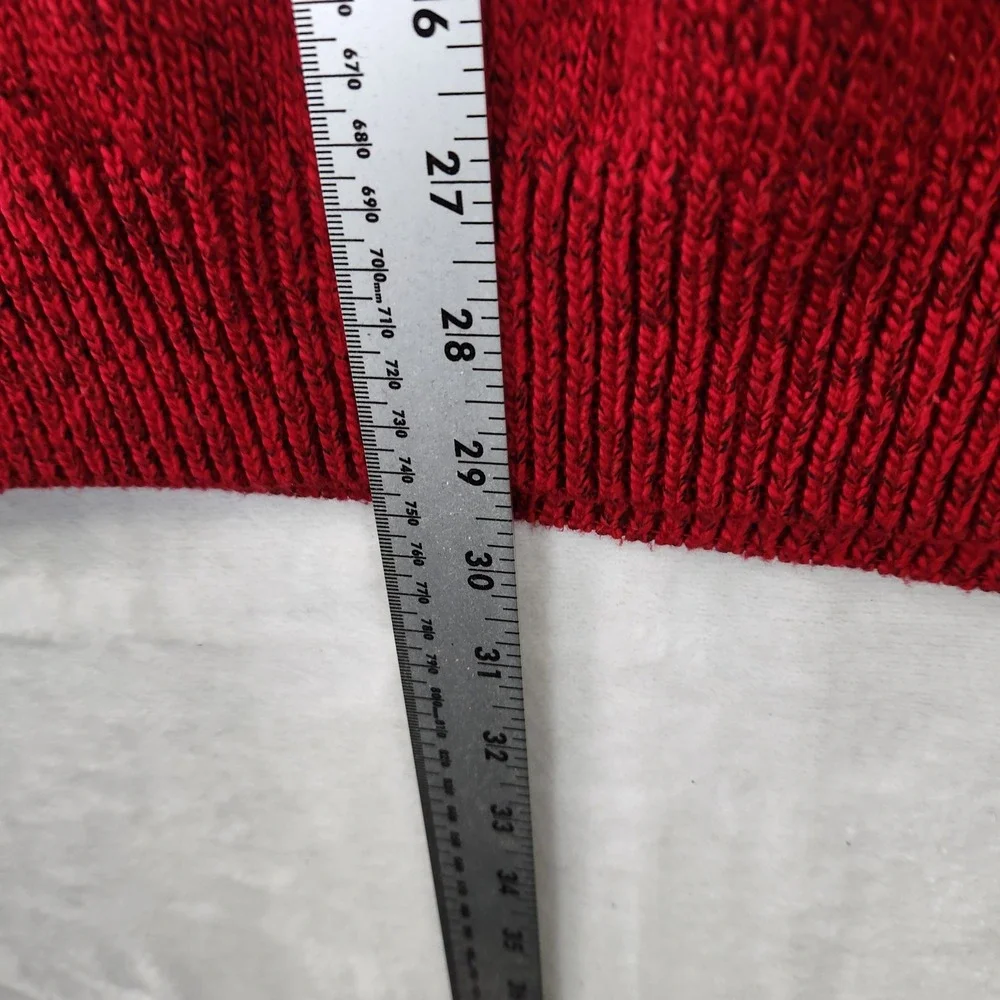 Chaps Mens XL Red Marl Quarter‎ Zip Mock Neck Pullover Sweater Long Sleeve